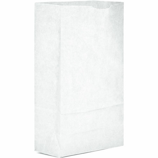 AJM #6 White Paper Grocery Bags - #6 - Bleached Kraft - Paper - Grocery, Supplies - Recycled - 500 / Carton