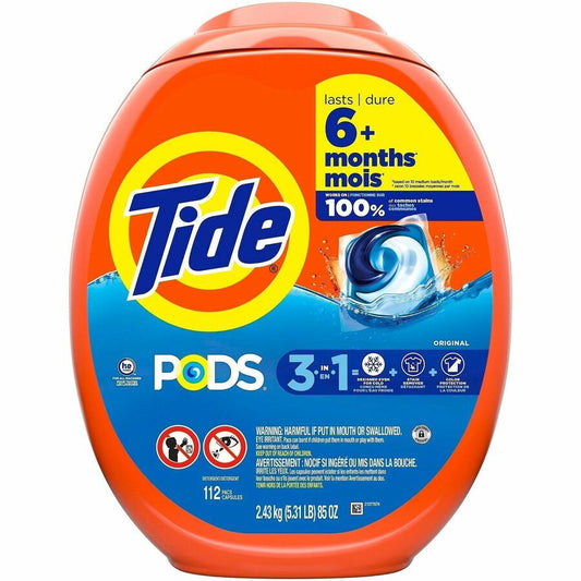 Tide Pods Laundry Detergent - For Laundry, Washing Machine, Clothes, Fabric - Concentrate - Pod - Original Fresh Scent - Recommended For: Stain Remover, Odor Remover, Food Remover, Grass Remover, Grease Remover, Oil-Based Soil Remover, Organic Matter R...