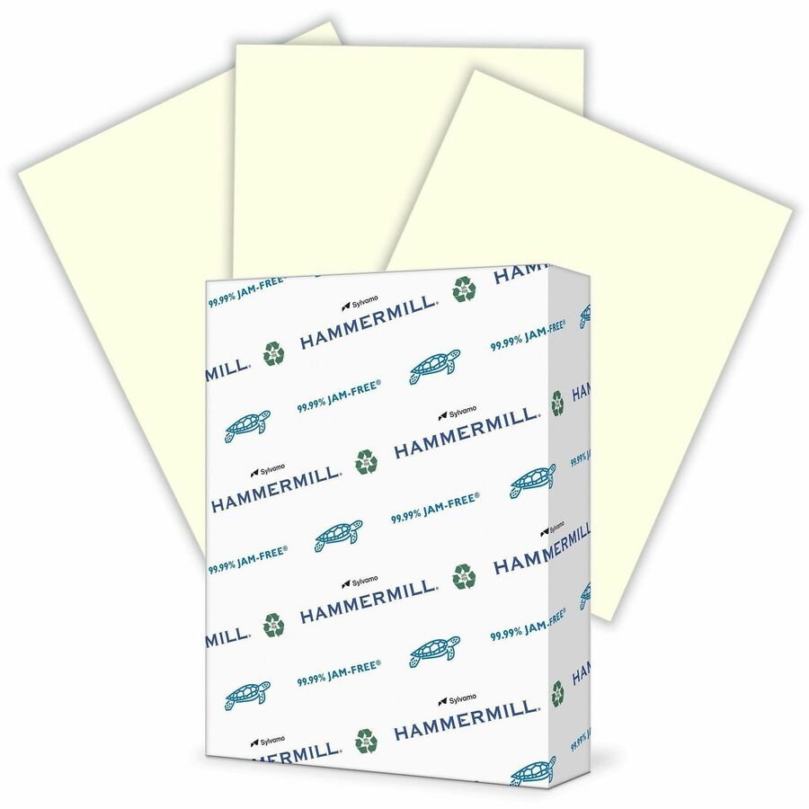 Hammermill Colors Copy Paper - Letter - 8 1/2" x 11" - 20 lb Basis Weight - Jam-free, Eco-friendly - Cream - 500 Sheets per Ream - 10 / Carton