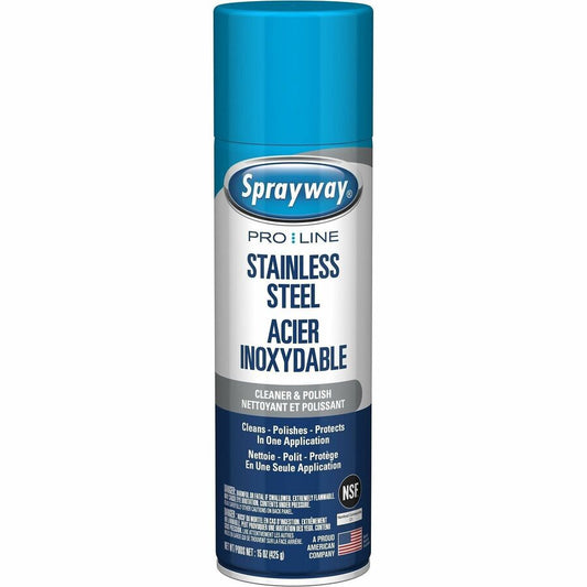 Sprayway Oil-Based Stainless Steel Cleaner - For Multipurpose - Spray - 15 fl oz (0.5 quart) - Recommended For: Fingerprint Remover, Smudge Remover, Grease Remover, Oil Remover, Stain Remover, Food Stain Remover - Smudge Resistant, Oil Based, Streak-fr...