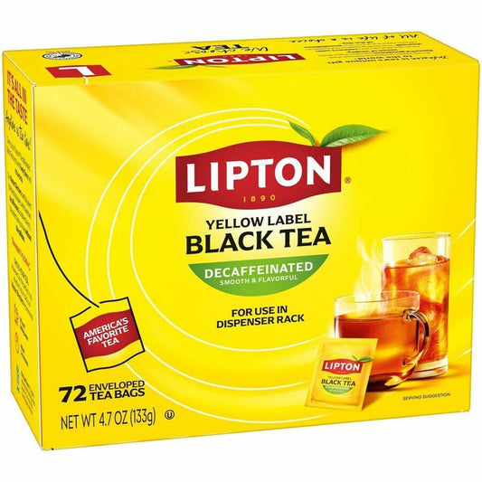 Lipton&reg, Classic Tea Bags Black Tea Bag - Black Tea - 100 Teabag - Decaffeinated - 100 / Box