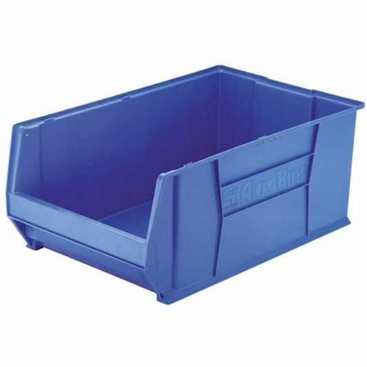 Akro-Mils Super-Size AkroBin Storage Bin - External Dimensions: 18.4" Width x 29.3" Depth x 12" Height - 300 lb - Heavy Duty - Stackable - Polymer - Blue - 1 Each