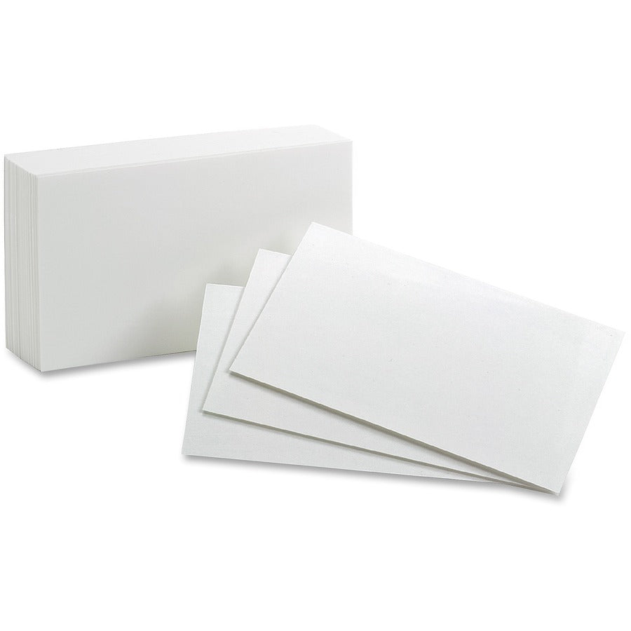 Oxford Plain Index Cards - 3" x 5" - 85 lb Basis Weight - Sustainable Forestry Initiative (SFI) - White - 1 Pack