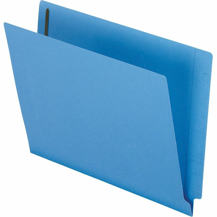 Pendaflex Letter Recycled End Tab File Folder - 8 1/2" x 11" - 3/4" Expansion - 2 Fastener - 11 pt. - 2 Plys - Blue - Heavyweight Cover - 10% Recycled - 50 / Box