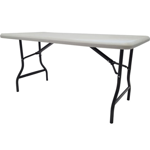 Iceberg IndestrucTable TOO 1200 Series Folding Table - Rectangle Top - 1200 lb Capacity - 30" Table Top Length x 60" Table Top Width x 1" Table Top Thickness - 29" Height - Indoor, Outdoor - Assembly Required - Platinum, Powder Coated - Steel - Polyeth...