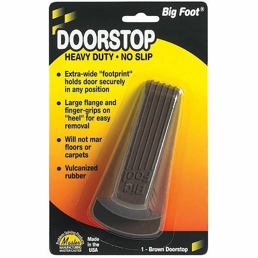 Big Foot Doorstop - Brown - Non-skid Base, Prevent Scratches, Non-slip, Heavy Duty, Impact Resistant, Crush Proof - Rubber - 1.3" Height x 2.3" Width - Brown - 1 Each