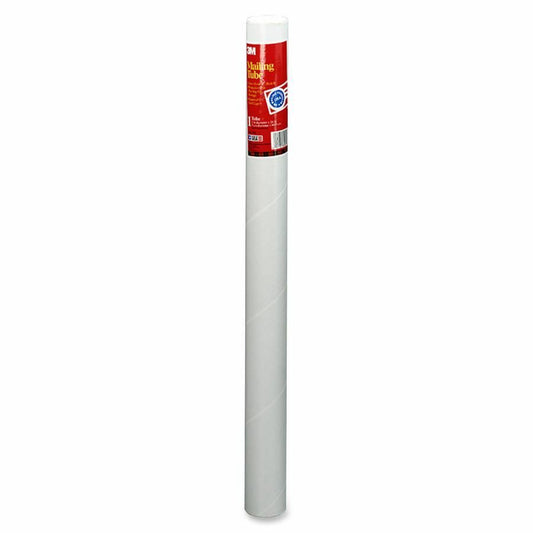 3M Mailing Tubes - 2" Width x 24" Length x 2" Diameter - Removable End Caps - White - 1 Each
