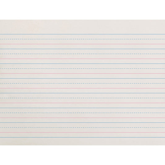 Zaner-Bloser Dotted Midline Newsprint Paper - 500 Sheets - 0.63" Ruled - Unruled Margin - 10 1/2" x 8" Sheet Size - White Paper - 1 Pack