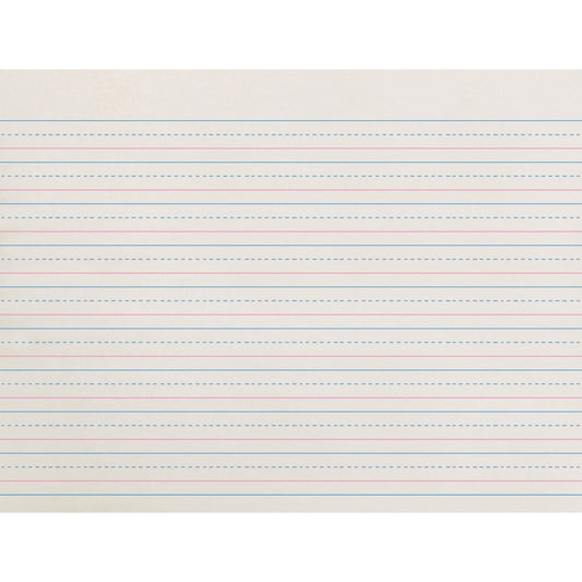 Zaner-Bloser Dotted Midline Newsprint Paper - 500 Sheets - 0.50" Ruled - Unruled Margin - 10 1/2" x 8" Sheet Size - White Paper - 1 Pack