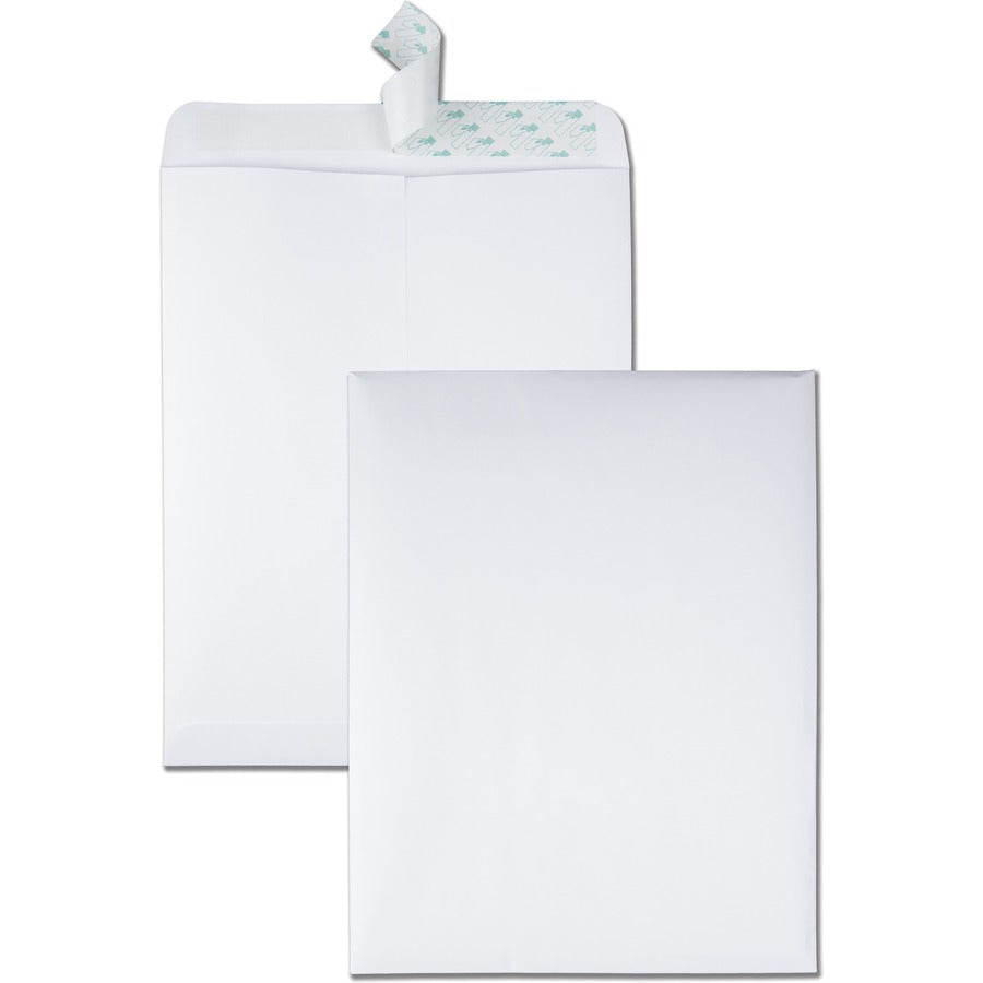 Quality Park 10 x 13 Catalog Envelopes with Redi-Strip&reg, Closure - Catalog - #13 1/2 - 10" Width x 13" Length - 28 lb - Peel & Seal - White - Wove - 100 / Box