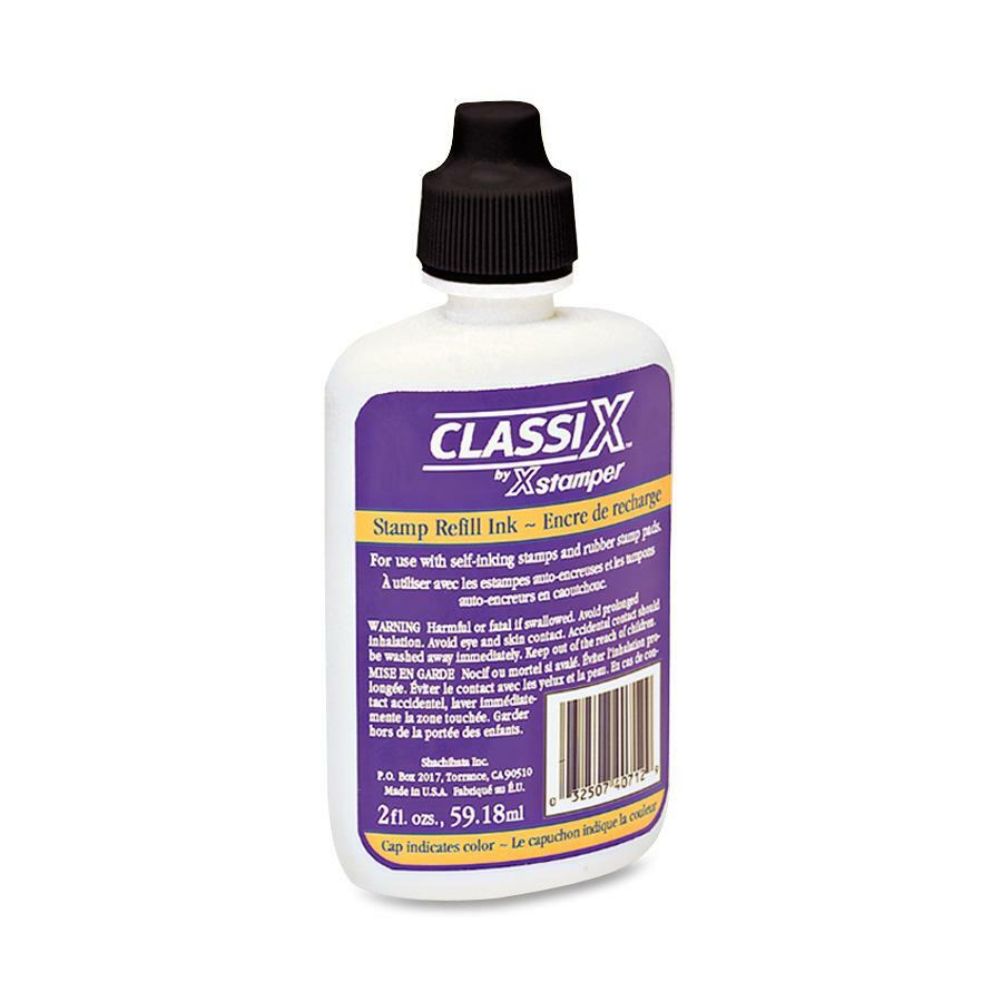Xstamper Classix Custom Self-Inking Refills - Black Ink - 2 fl oz - Black - 1 Each