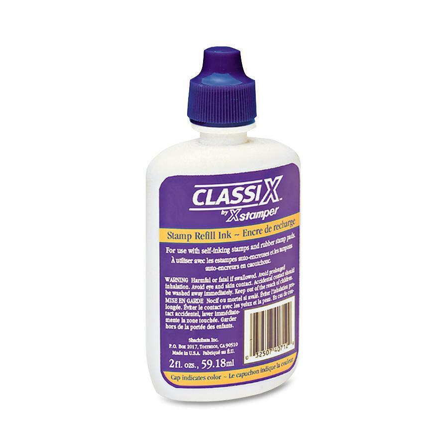 Xstamper Classix Custom Self-Inking Refills - Blue Ink - 2 fl oz - Blue - 1 Each