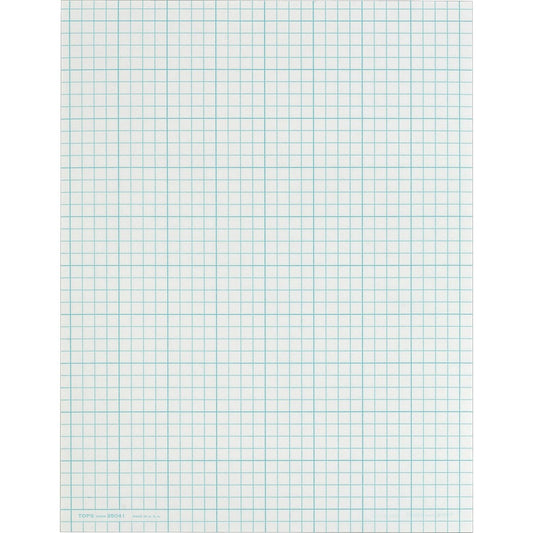 TOPS Cross Section Pad - Letter - 50 Sheets - Glue - Both Side Ruling Surface - 20 lb Basis Weight - Letter - 8 1/2" x 11" Sheet Size - White Paper - 1 Pad