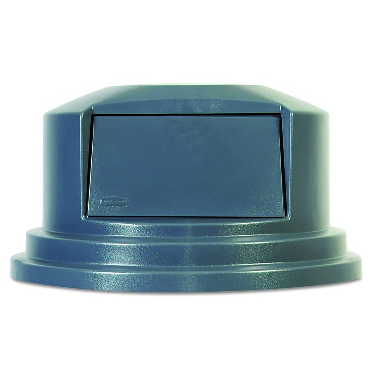 Round BRUTE Dome Top Lid for 55 gal Waste Containers, 27.25" Diameter, Gray
