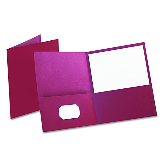 Twin-Pocket Folder, Accommodates (100) 11 x 8.5 Sheets, Burgundy, 25/Box