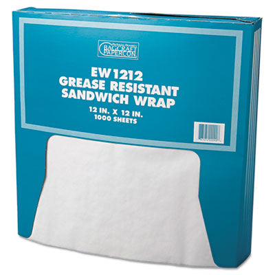 BGC057012 WRAP,PPR SNDWCH 12X12 WH