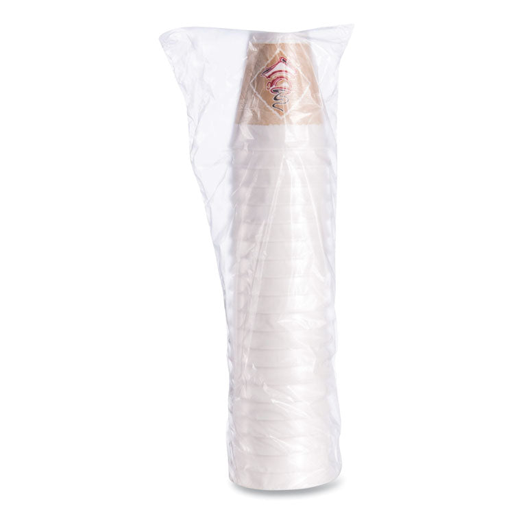 Cafe G Foam Hot/Cold Cups, 12 oz, Brown/Red/White, 1,000/Carton