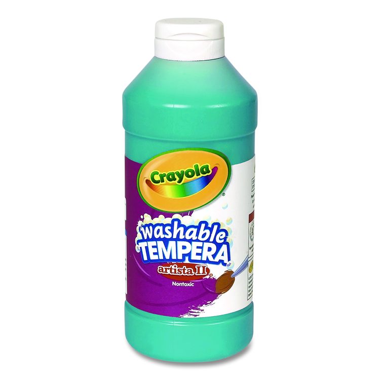 Artista II Washable Tempera Paint, Turquoise, Matte, 16 oz. Bottle