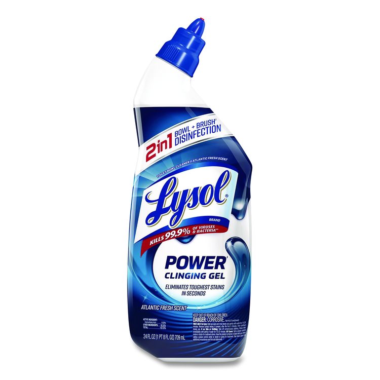 Disinfectant Toilet Bowl Cleaner, Atlantic Fresh Scent, 24 oz Angle-Neck Bottle, 9/Carton
