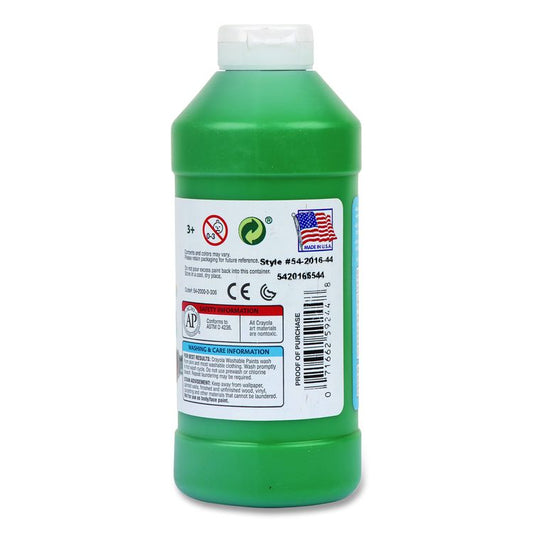 Washable Paint, Green, 16 oz Bottle
