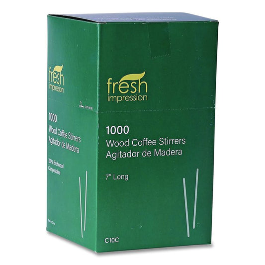 Wooden Stir Sticks, 7", 1,000/Pack, 10 Packs/Carton