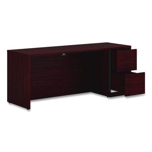10500 Series Full-Height Right Pedestal Credenza, 72w x 24d x 29.5h, Mahogany
