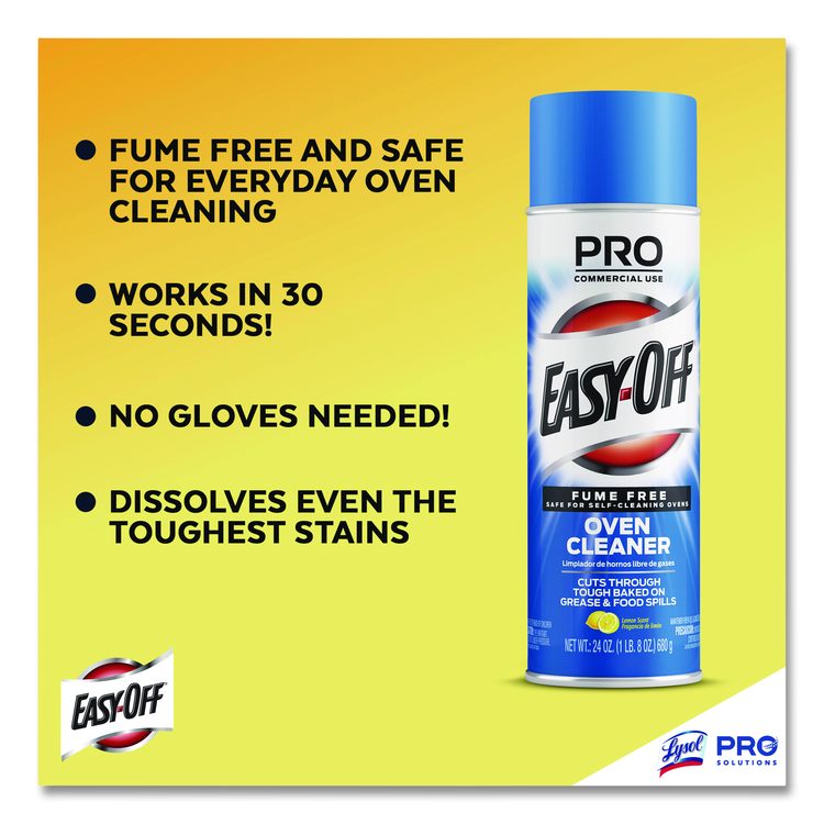Fume Free Max Oven Cleaner, Foam, Lemon, 24 oz Aerosol Spray, 6/Carton