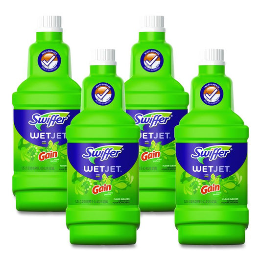 WetJet System Cleaning-Solution Refill, Gain Scent, 1.25 L Bottle, 4/Carton