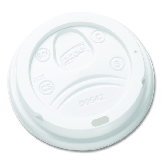 Dome Drink-Thru Lids, Fits 10 oz to 16 oz Hot Cups, Plastic, White, 1,000/Carton