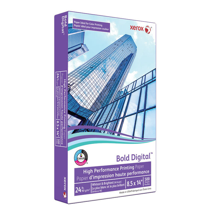 Bold Digital Printing Paper, 98 Bright, 24 lb Bond Weight, 8.5 x 14, White, 500 Sheets/Ream, 8 Reams/Carton