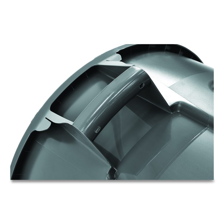 Vented Round Brute Container, 32 gal, Plastic, Gray