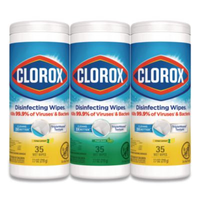 CLO30112 WIPES,CLOROX,3PK/35CT,WH