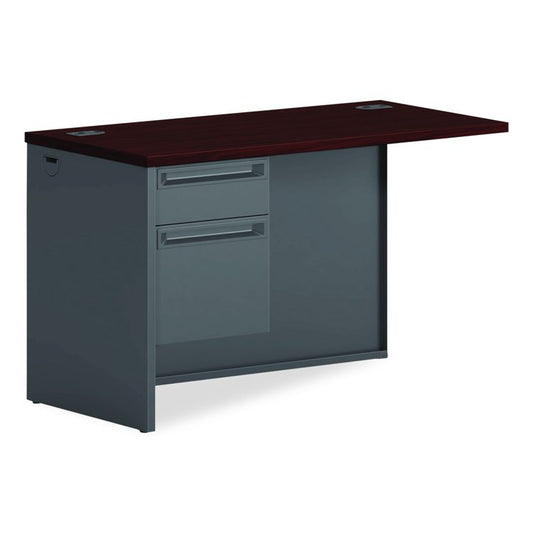 38000 Series Flush Return, Left, 48w x 24d x 29.5h, Mahogany/Charcoal