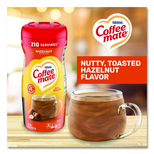 Non-Dairy Powdered Creamer, Hazelnut, 15 oz Canister, 12/Carton