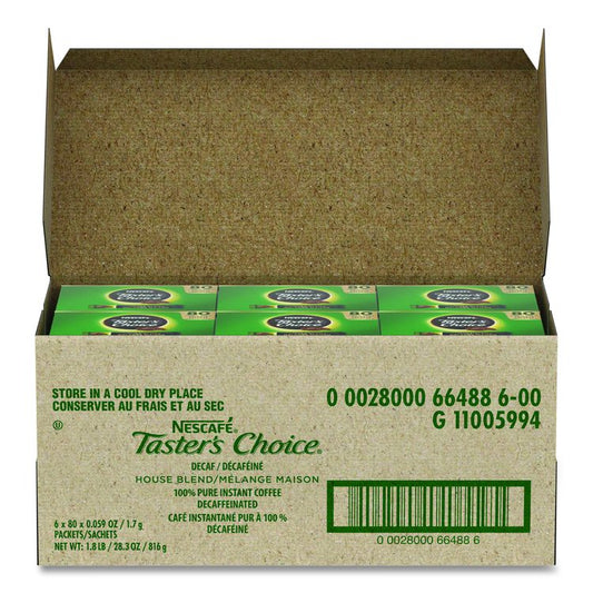 Taster's Choice Stick Pack, Decaf, 0.06 oz, 80/Box, 6 Boxes/Carton