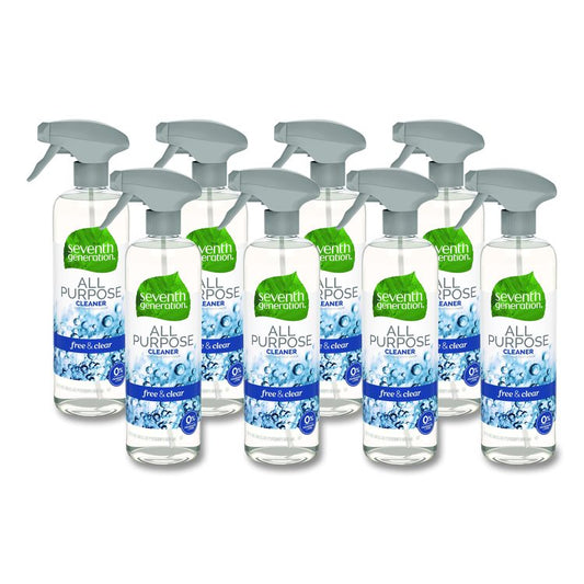 Natural All-Purpose Cleaner, Free and Clear/Unscented, 23 oz Trigger Spray Bottle, 8/Carton