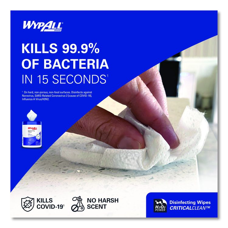 Disinfecting Wipes, 1-Ply, 5.16 x 8.5, Fresh Scent, White, 185 Sheets/Canister, 3 Canisters/Carton