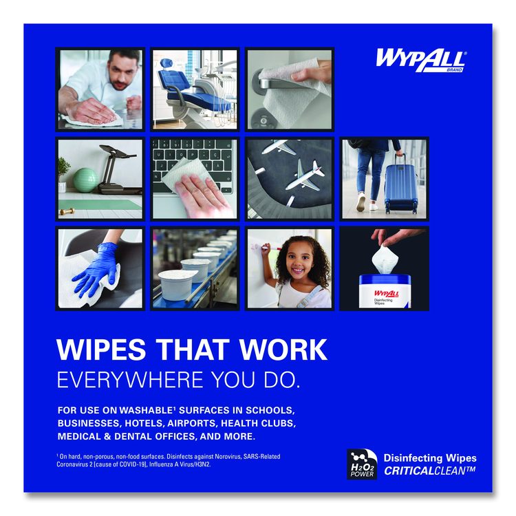 Disinfecting Wipes, 1-Ply, 5.16 x 8.5, Fresh Scent, White, 185 Sheets/Canister, 3 Canisters/Carton