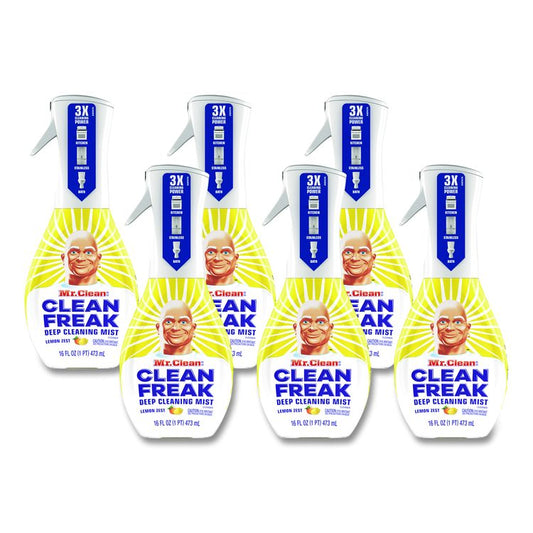 Clean Freak Deep Cleaning Mist Multi-Surface Spray, Lemon Scent, 16 oz Spray Bottle, 6/Carton