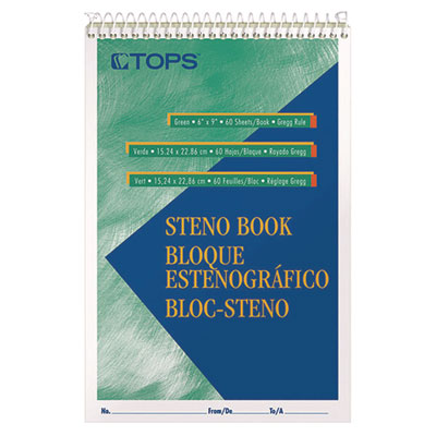TOP8001 BOOK,STENO,GREGG,60SH,GN