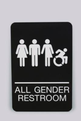 USS7781 SIGN,ALL GENDER RROOM,BK