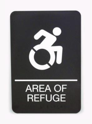 USS7784 SIGN,AREA OF REFUGE,BK