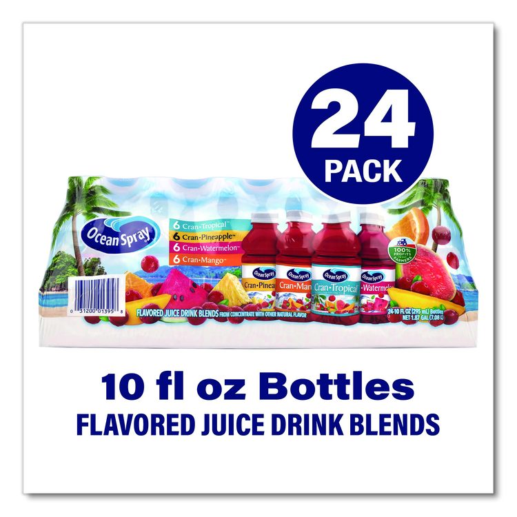 Tropical Variety Pack, Assorted Flavors, 10 oz Bottle, 24/Carton