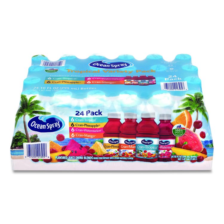 Tropical Variety Pack, Assorted Flavors, 10 oz Bottle, 24/Carton