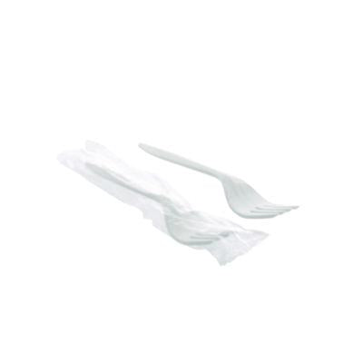 PCTFKFWCH CUTLERY,WRAPPD FORK,1K,WH