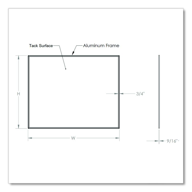 Vinyl Bulletin Board with Aluminum Frame, 87.91" x 48.5", Ebony Surface, Satin Aluminum Frame