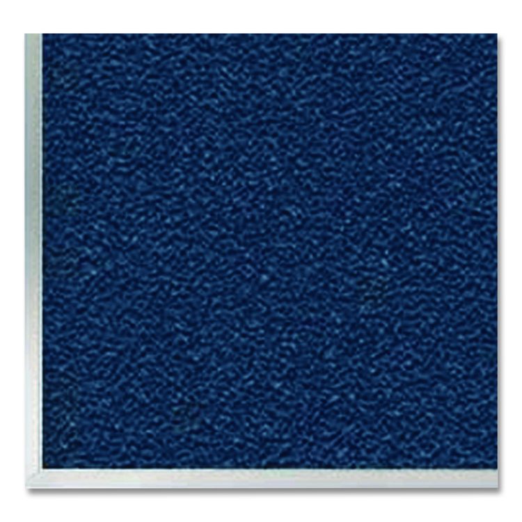 Vinyl Bulletin Board with Aluminum Frame, 87.91" x 48.5", Navy Surface, Satin Aluminum Frame