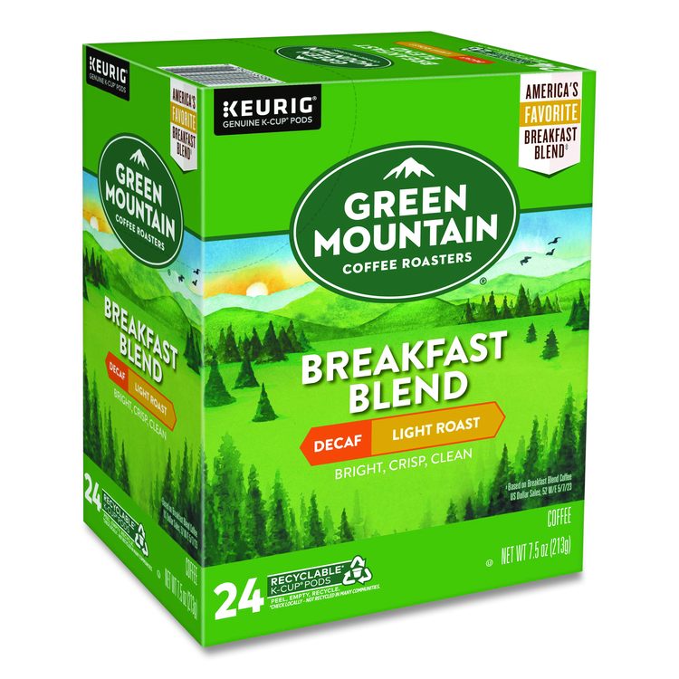 Breakfast Blend Decaf Coffee K-Cups, 24/Box