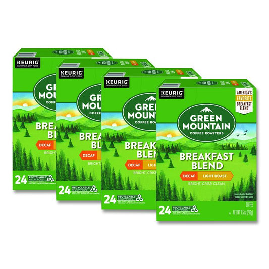 Breakfast Blend Decaf Coffee K-Cups, 96/Carton
