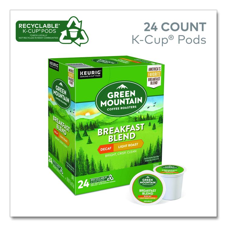 Breakfast Blend Decaf Coffee K-Cups, 96/Carton